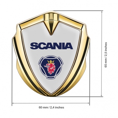 Scania Emblem Trunk Badge Gold Grey Background Griffin Edition