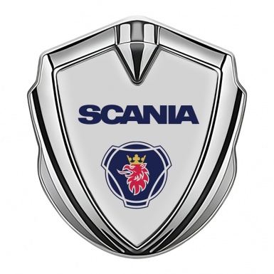 Scania Emblem Trunk Badge Silver Grey Background Griffin Edition