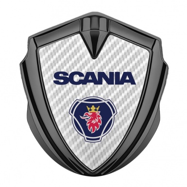 Scania Emblem Trunk Badge Graphite White Carbon Griffin Logo Motif