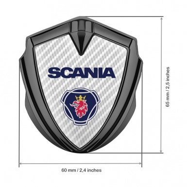 Scania Emblem Trunk Badge Graphite White Carbon Griffin Logo Motif