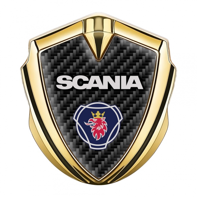 Scania Emblem Badge Gold Black Carbon Griffin Logo Edition