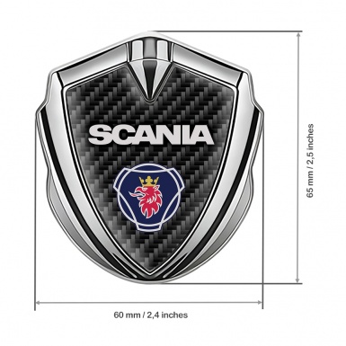 Scania Emblem Badge Silver Black Carbon Griffin Logo Edition