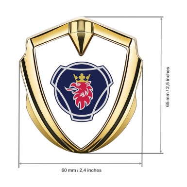 Scania Domed Emblem Gold White Background Griffin Logo Design