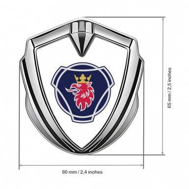 Scania Domed Emblem Silver White Background Griffin Logo Design