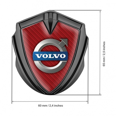 Volvo Bodyside Domed Emblem Graphite Red Carbon Metallic Logo Design