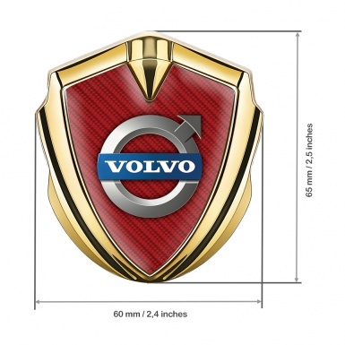 Volvo Bodyside Domed Emblem Gold Red Carbon Metallic Logo Design