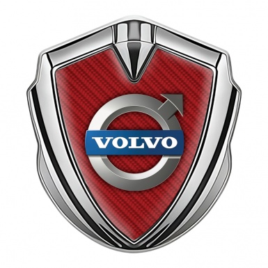 Volvo Bodyside Domed Emblem Silver Red Carbon Metallic Logo Design