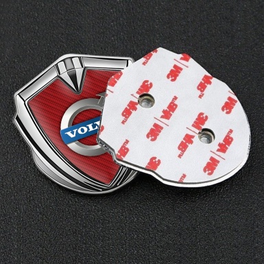 Volvo Bodyside Domed Emblem Silver Red Carbon Metallic Logo Design