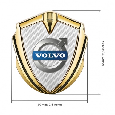 Volvo Emblem Car Badge Gold White Carbon Polished Logo Edition