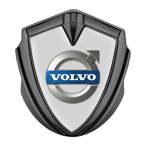 Volvo Badge Self Adhesive Graphite Grey Base Polished Logo Surface