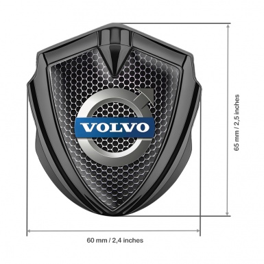 Volvo Emblem Badge Self Adhesive Graphite Dark Grate Metallic Logo Design