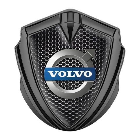 Volvo Emblem Badge Self Adhesive Graphite Dark Grate Metallic Logo Design