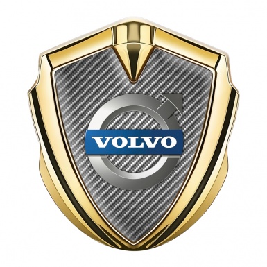 Volvo Emblem Fender Badge Gold Light Carbon Metallic Logo Edition