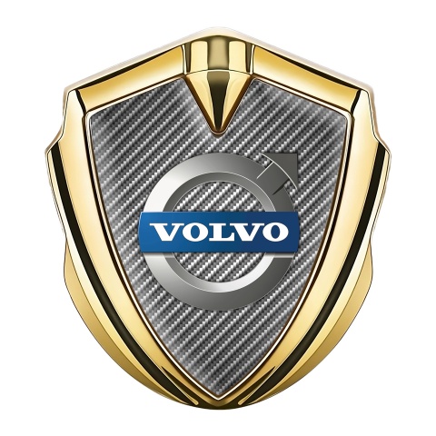 Volvo Emblem Fender Badge Gold Light Carbon Metallic Logo Edition