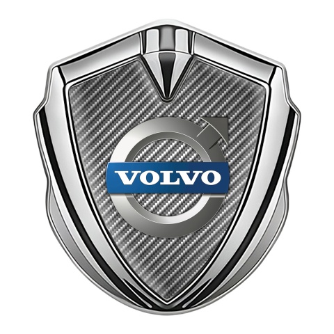Volvo Emblem Fender Badge Silver Light Carbon Metallic Logo Edition