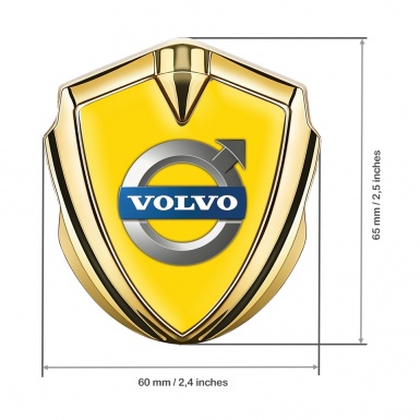 Volvo Metal Emblem Self Adhesive Gold Yellow Base Metallic Logo Edition