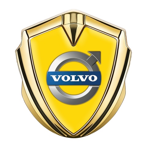Volvo Metal Emblem Self Adhesive Gold Yellow Base Metallic Logo Edition