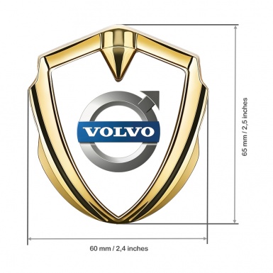 Volvo Emblem Trunk Badge Gold White Base Metallic Logo Edition