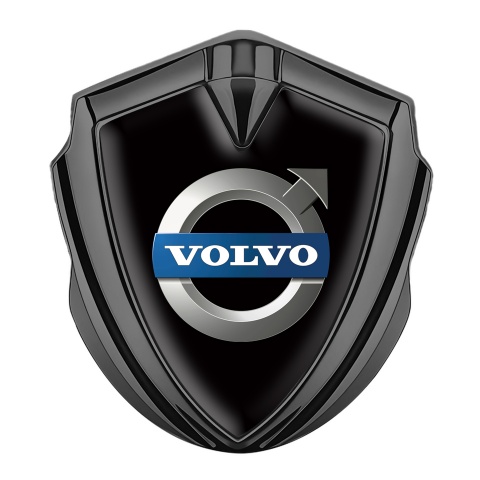 Volvo Emblem Self Adhesive Graphite Black Background Polished Logo Design