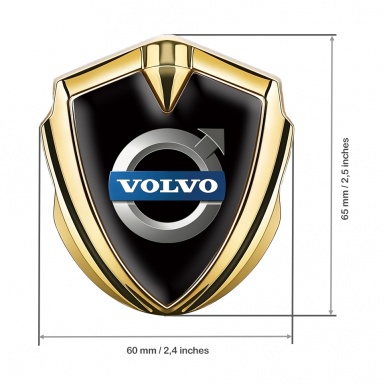 Volvo Emblem Self Adhesive Gold Black Background Polished Logo Design