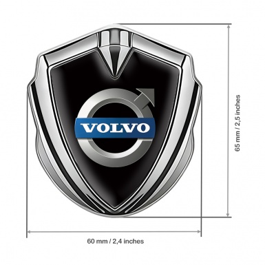 Volvo Emblem Self Adhesive Silver Black Background Polished Logo Design