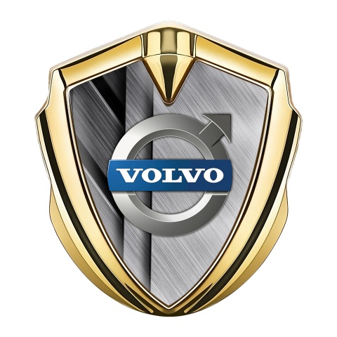 Volvo Domed Emblem Gold Brushed Steel Polished Logo Variant