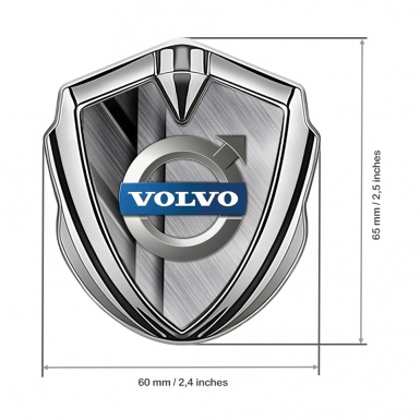Volvo Domed Emblem Silver Brushed Steel Polished Logo Variant
