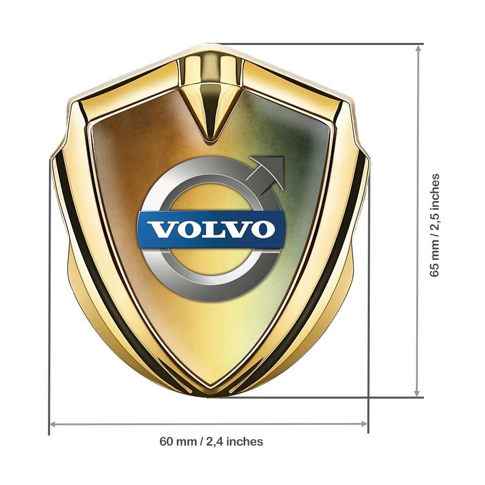 Volvo Emblem Ornament Gold Color Gradient Polished Logo Edition | Metal ...