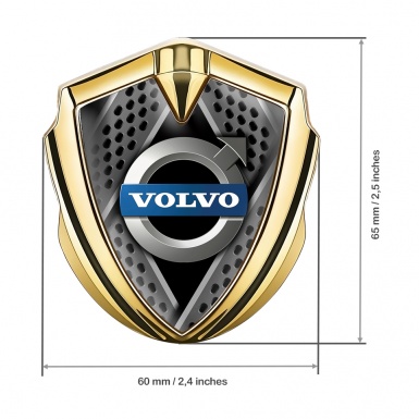 Volvo Emblem Car Badge Gold Blade Fragments Polished Logo Edition