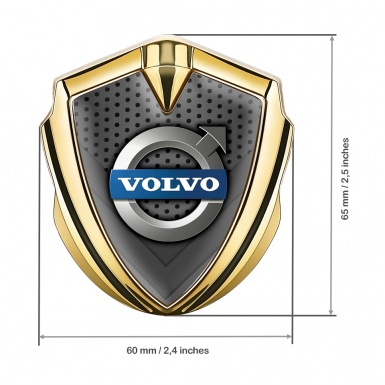 Volvo Bodyside Emblem Self Adhesive Gold Dark Mesh Polished Logo Edition