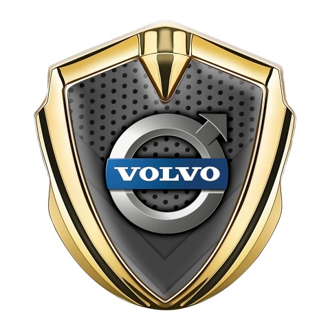 Volvo Bodyside Emblem Self Adhesive Gold Dark Mesh Polished Logo Edition