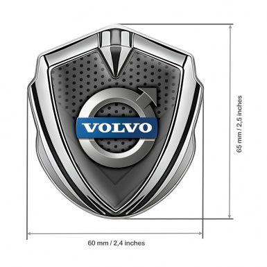 Volvo Bodyside Emblem Self Adhesive Silver Dark Mesh Polished Logo Edition