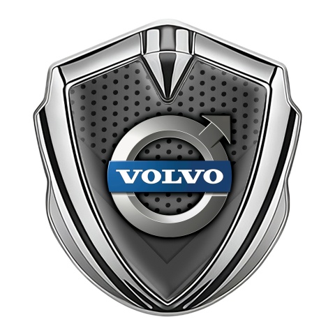 Volvo Bodyside Emblem Self Adhesive Silver Dark Mesh Polished Logo Edition