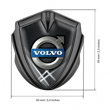 Volvo Emblem Fender Badge Graphite White Hex Metallic Logo Edition