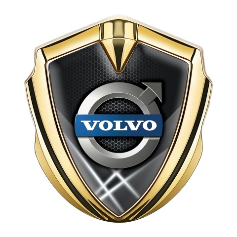 Volvo Emblem Fender Badge Gold White Hex Metallic Logo Edition