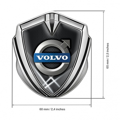 Volvo Emblem Fender Badge Silver White Hex Metallic Logo Edition