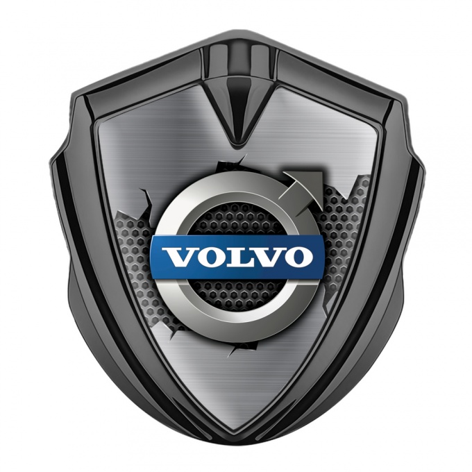 Volvo Fender Emblem Badge Graphite Torn Metal Metallic Logo Variant