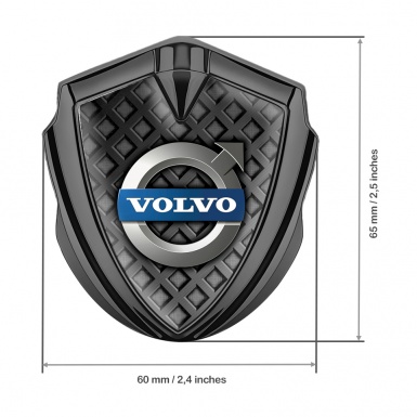 Volvo Metal Emblem Self Adhesive Graphite Dark Squares Polished Logo