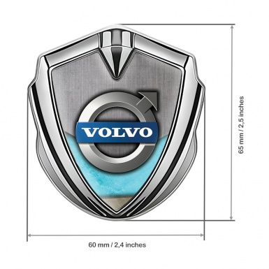 Volvo Fender Emblem Badge Silver Turquoise Element Metallic Logo Design