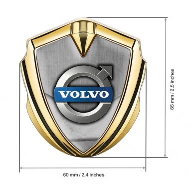 Volvo Emblem Trunk Badge Gold Grey Fragment Metallic Logo Design