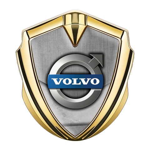 Volvo Emblem Trunk Badge Gold Grey Fragment Metallic Logo Design