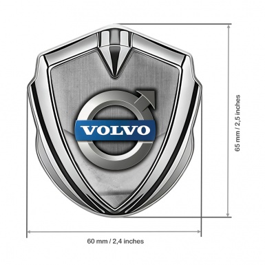 Volvo Emblem Trunk Badge Silver Grey Fragment Metallic Logo Design