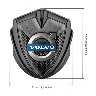 Volvo Emblem Self Adhesive Graphite Rough Stone Metallic Logo Edition