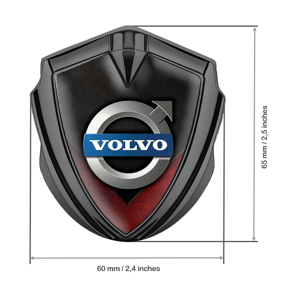 Volvo Emblem Badge Graphite Red Element Metallic Logo Motif | Metal ...
