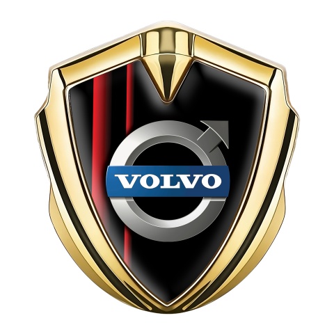Volvo Emblem Ornament Gold Crimson Stripes Metallic Motif Edition
