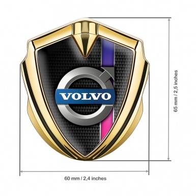 Volvo Bodyside Domed Emblem Gold Black Carbon Purple Stripe Edition