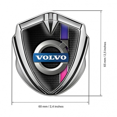 Volvo Bodyside Domed Emblem Silver Black Carbon Purple Stripe Edition