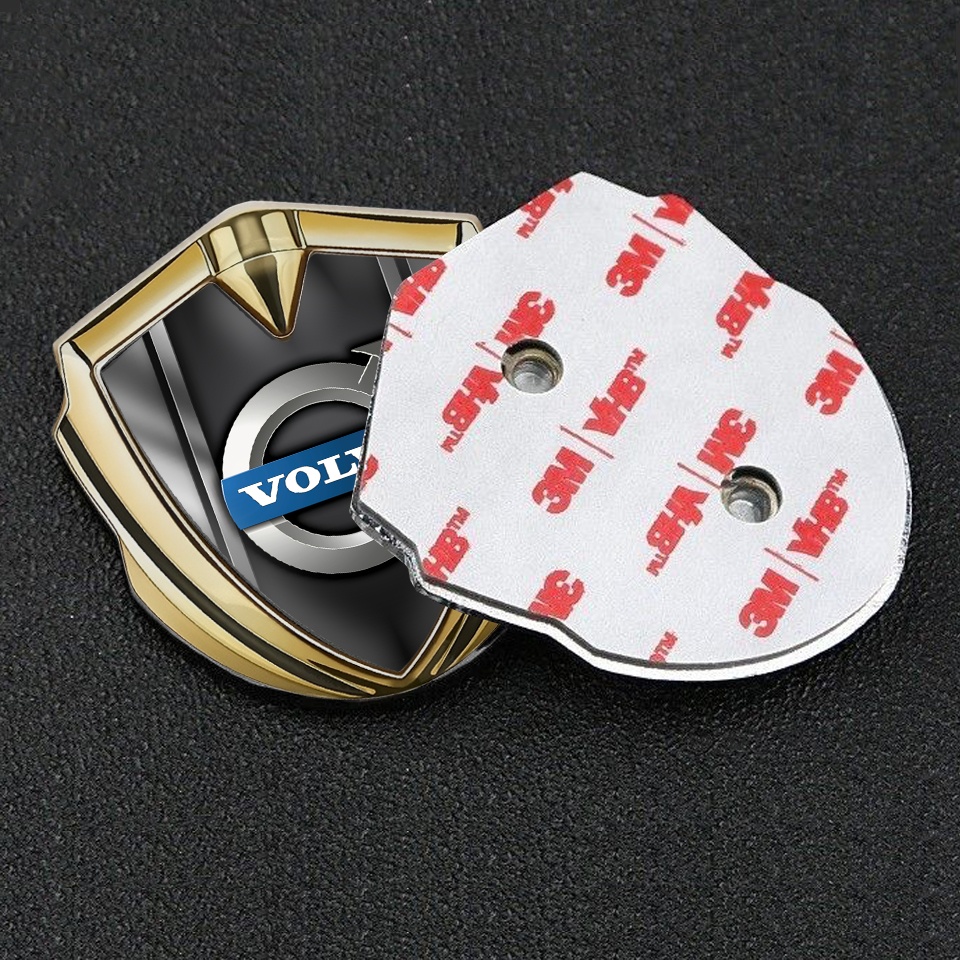 Volvo Emblem Car Badge Gold Black Metallic Frame Polished Logo Design ...