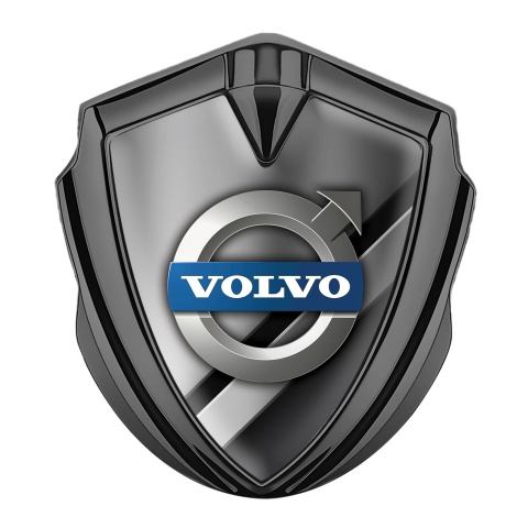 Volvo  Bodyside Emblem Self Adhesive Graphite Polished Metal Plate Design