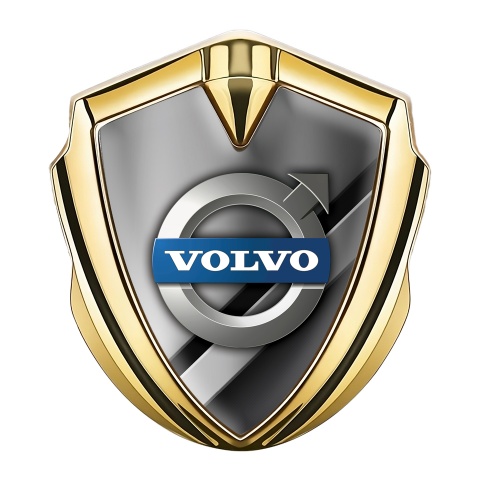 Volvo Bodyside Emblem Self Adhesive Gold Polished Metal Plate Design